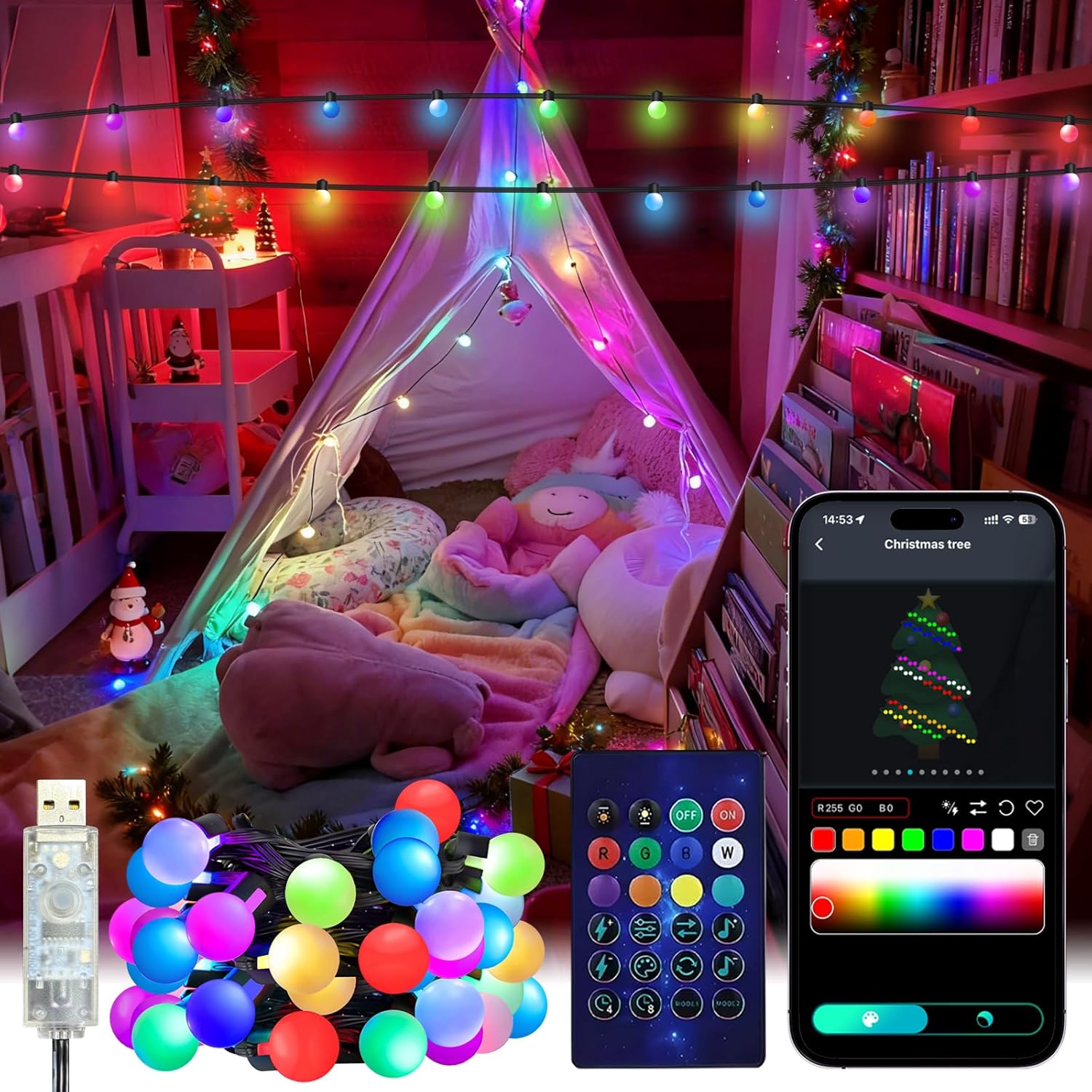 Smart Garden Outdoor - Lampu String Smart Globe 5/10M RGB