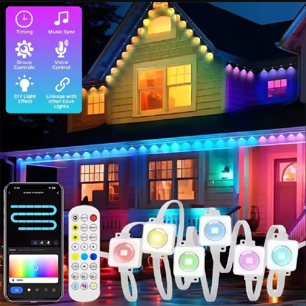 Smart Garden Outdoor - Lampu Atap Pintar RGBIC 15M/30M/45M/60M/90M dengan