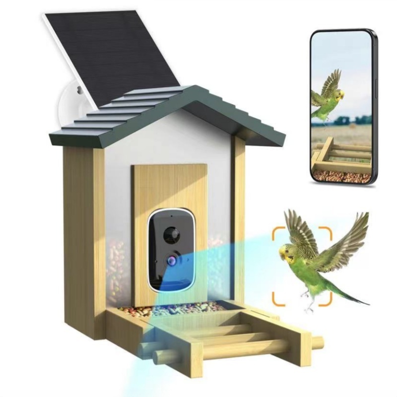 Smart Garden Ai - Pengumpan Burung Kayu Bambu dengan Pengenalan