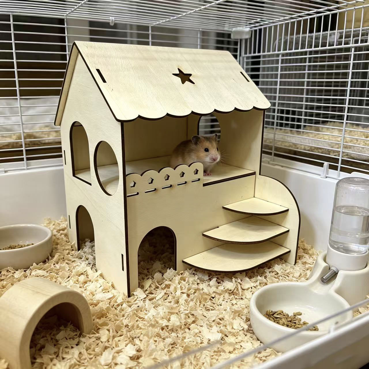 Insect Hotel Wood - Rumah Kayu Dua Lantai untuk Hamster