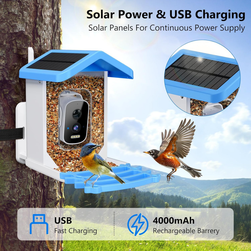 Smart Garden Outdoor - Pengumpan Burung Pintar WiFi dengan Kamera