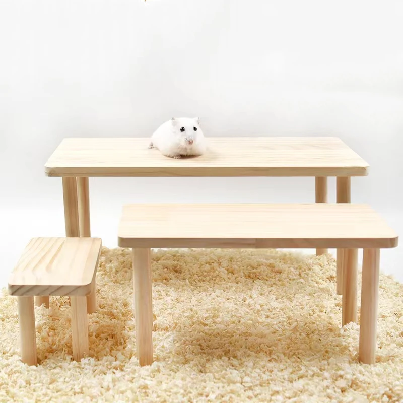 Insect Hotel Wood - 1pc Rumah Hamster Kayu Fungsional, Meja