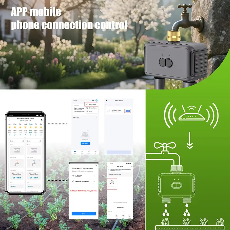 WAP01 WiFi APP Control Dual Ho - Smart Garden Watering System ulasan dan harga